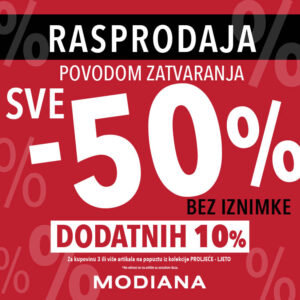 Velika rasprodaja, čak -50% na SVE u Modiani Velika rasprodaja, čak -50% na SVE u Modiani